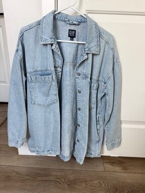 GAP Light Wash Oversized Denim Jacket - Pale Blue